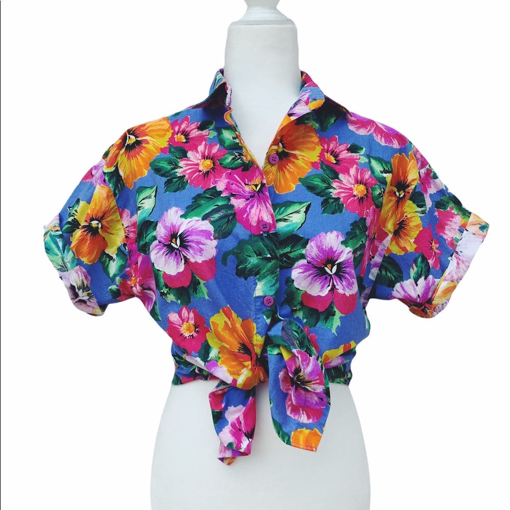 Colorful Hibiscus Hawaiian Shirt for Women